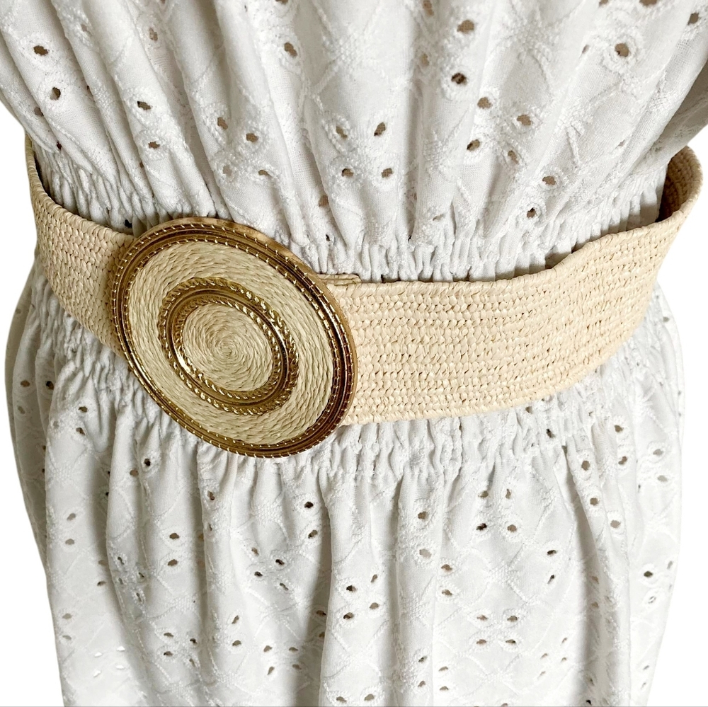 Boho Corset waist Boho Woven dress belt wide stretch elastic summer casual belt - Picture 6 of 14